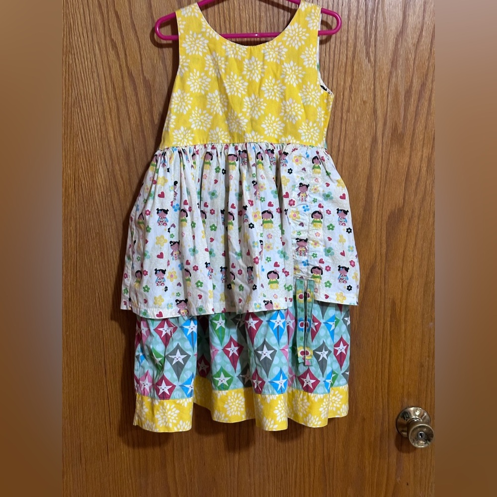 Jelly the Pug Colorful Sleeveless Sz 6x Dress Patterns tired ruffles. Qโ